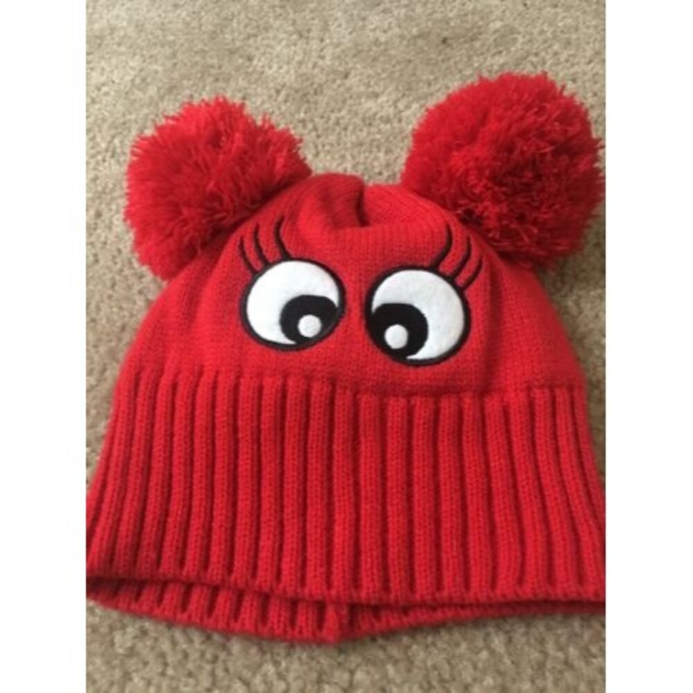 Athletech Little Boys Red Pom Pom Beanie Hat Winter One Size Fits Most